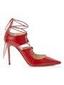 Jimmy Choo - Red leather laceup pointy toe