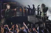 Little Monsters hands on the dual piano during the Grammy in 2010.