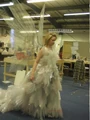 Gaga's body-double trying on the dress