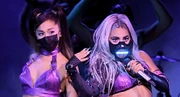 Gaga and  performing "Rain On Me" at the 2020 MTV VMA.