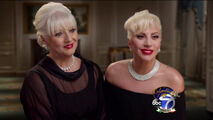 Platinum-blonde dot with bangs