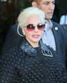 Platinum-blonde slicked-back bun