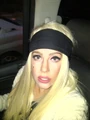 Platinum-blonde straight loose with black headpiece