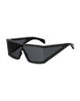 Moschino - Acetate shield sunglasses w stud trim