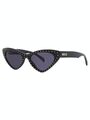 Moschino - Black grey blue pointed cat-eye sunglasses
