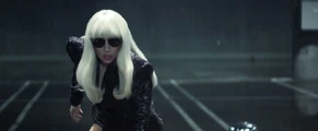 White straight loose with bangs