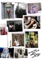 ① "My old apt where I wrote "The Fame" :( " 176 Stanton street in New York City, ② Dancers and Nicola before the MuchMusic Video Awards of 2009, ③ Lady Gaga in her hotel room, ④ Lady Gaga on an airplane, ⑤ Rehearsal for the MuchMusic Video Awards, ⑥ Gaga signing a box of cigarettes, ⑦ "Berlin Wall", ⑧ "The photo that almost got me arrested in RUSSIA :) I have it lol" Saint Basil on April 25, 2009 in Russia, ⑨ Gaga in a piece by Lie Sang Bong in Korea on August 9 of 2009, ⑩ Lady Gaga nude on a bed.