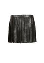 Saint Laurent - Leather and silk georgette pleated skirt