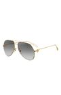 Cartier - Pilot metal gold champagne platinum grey sunglasses