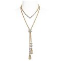 Chanel - Gold silver crystal metal strass necklace