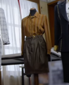 Gucci - Vintage GG logo blouse & belted leather skirt