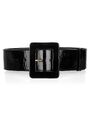 Saint Laurent - Patent leather square buckle belt