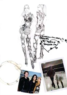 "American Idol Dress!! Designed by my friend Benjamin Cho", (Photo: Dada, Gaga and Benjamin Cho and Gaga and Benjamin in rehearsal)