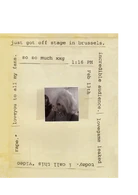 "только что со сцены в Брюсселе, невероятно аудитория. видео lovegame утекло сегодня. я назову это "видеоизнасилованием." люблю всех своих фанатов. очень очень сильно xxg 1:16 PM 2009 13 февраля"