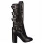 Chanel - Leather biker boots silver plate (FW10C)
