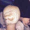 Platinum-blonde backsided dot