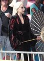 ‘The Countess’ slicked-back platinum-blonde hairstyle