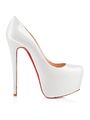 Christian Louboutin - ''Daffodile'' white patent platform pumps