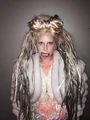 White-gray shiney dreadlocks