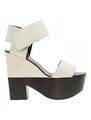 Céline - SS2012RTWC leather & wood platform wedges