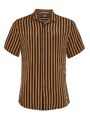 Topman - Camel and black stripe revere collar drapey shirt