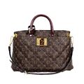 Louis Vuitton - Monogram canvas burgundy python ostrich tote MM bag