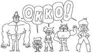 OKKO Main Characters Drawing by Dave