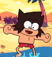 K.O wearing a swimsuit in "Seasons Change".