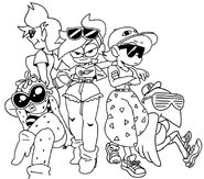 Enid and Elodie with Alley Teens Drawing DA