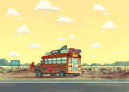 Bus on Land Background