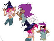 Red Action in Enid's Witch Hat Drawing SB