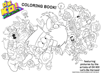 ok k o lets be heroes coloring page template