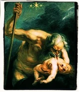 Cronos comiéndose a un hijo.