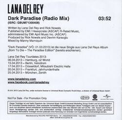 Dark Paradise - song and lyrics by Lana Del Rey