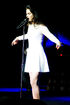 Lana del Rey kisui Berlin on stage ava dress short white dress