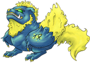 Blue Foo Dog Rune Dragon