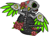 Green Rose Day of the Dead Rune Dragon Pygmy