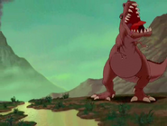 The sharptooth roaring