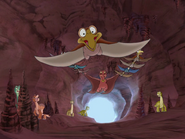 The Tinysauruses cameo in The Land Before Time XII: The Great Day of the Flyers's 'Flip, Flap and Fly' number