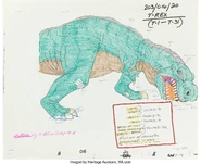 The Land Before Time Sharptooth Model Cel and Drawing Don Bluth, 1988 2