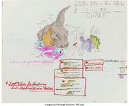The Land Before Time Sharptooth Multi-Character Color Model Cel and Drawing Don Bluth, 1988 2