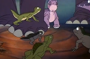 The olive lizard in The Land Before Time.