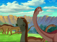 Argentinosaurus or Seismosaurus (back left)