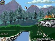 Petrie is launched into the air