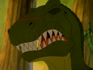 Papa Sharptooth with blood on his snout