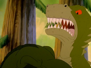 Plated Sharptooth with eye bags missing for the third time and a tan snout