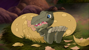 The first fast biter baby comes out of its egg