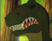 Plates slashing Papa Sharptooth