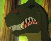 Plates slashing Papa Sharptooth 