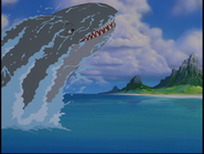 The second one vaults itself out of the oceans